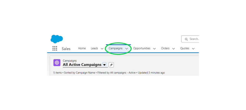 Open campaign to Create a Campaign in Salesforce