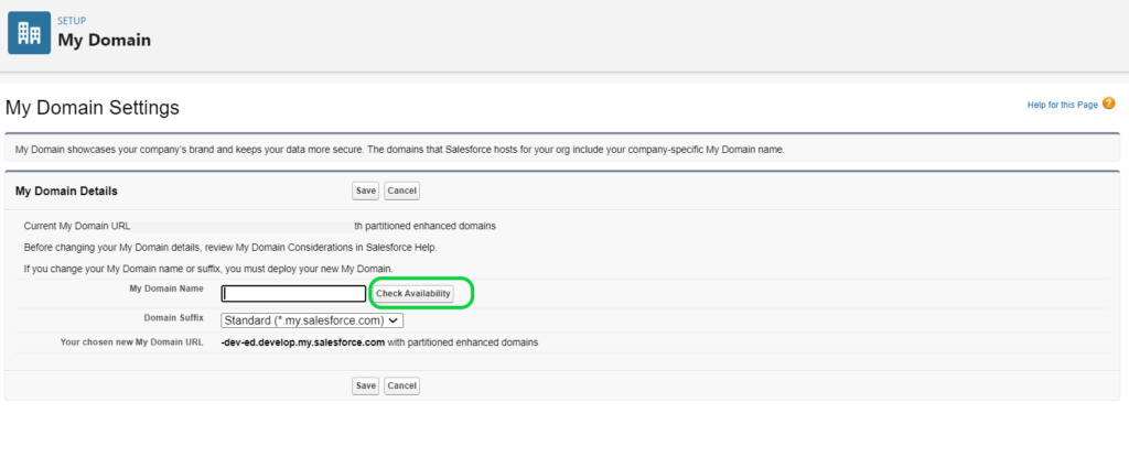 Check Availability of domain while Changing My Domain Name