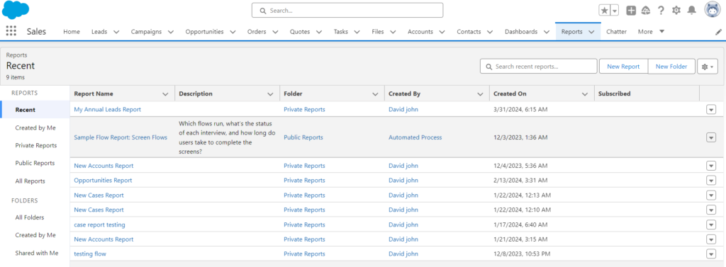 Click New Report button  while create new report