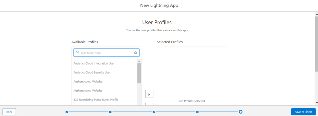 Select User Profile from Available Profiles