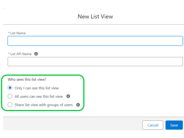 creating new list view, who only i can see this list view. 