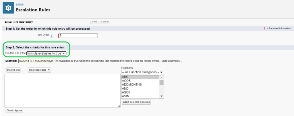 Add rule entry criteria value