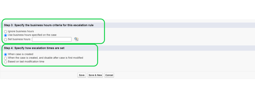 use the business hours specified on the case while create escalation rules